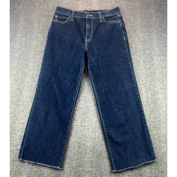 Hudson's Bay Company Denim - Hudson Womens NOA Giana Straight Leg Jeans Dark Wash Raw Hem Size 27